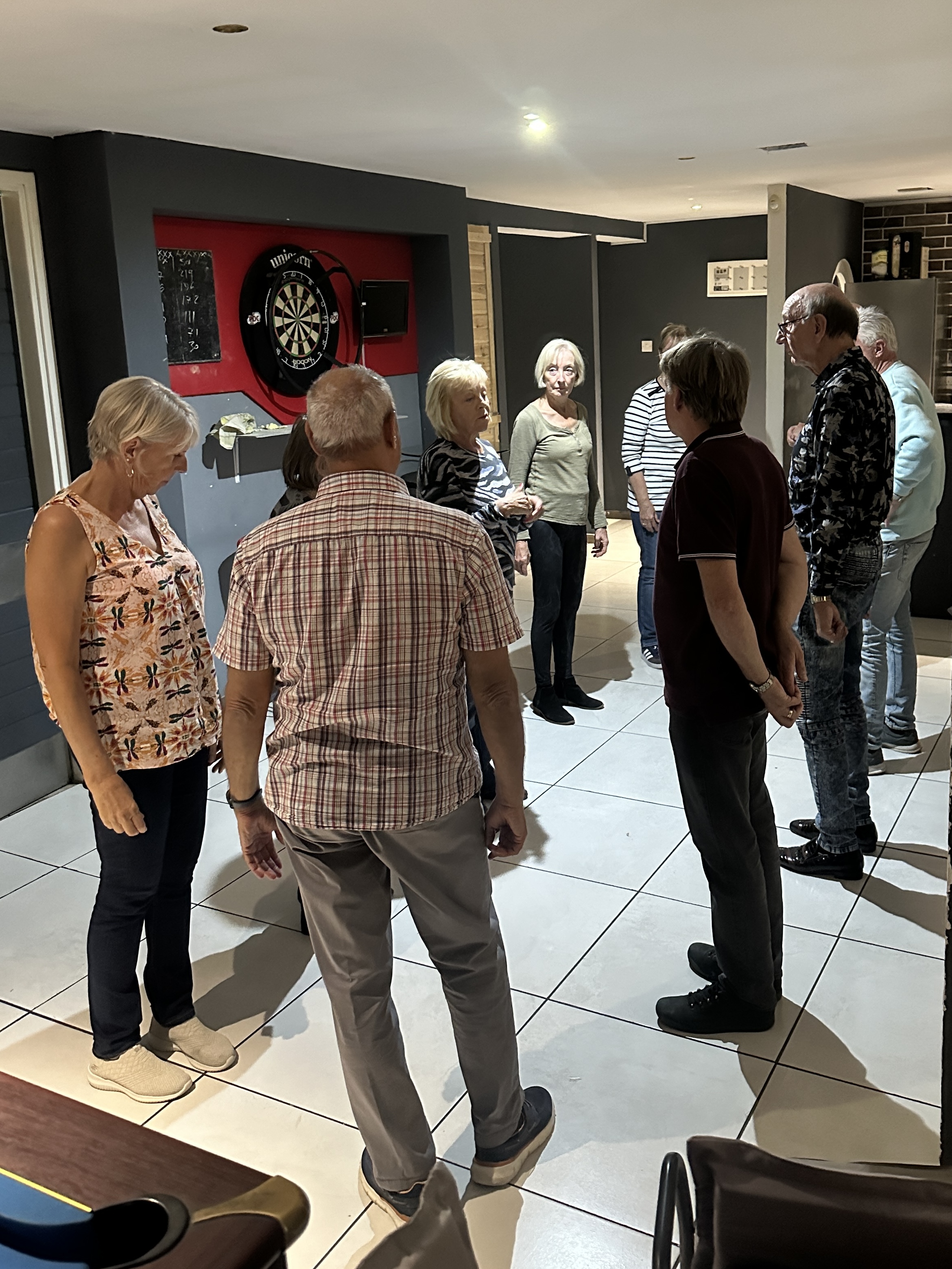 Beginners mixing with other dancers to learn Modern Jive in Paphos